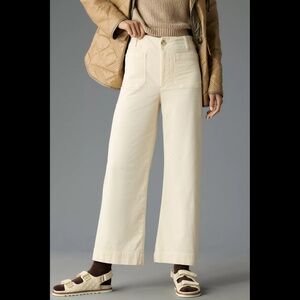 Anthropologie The Colette Cropped Wide-Leg Corduroy Pants by Maeve